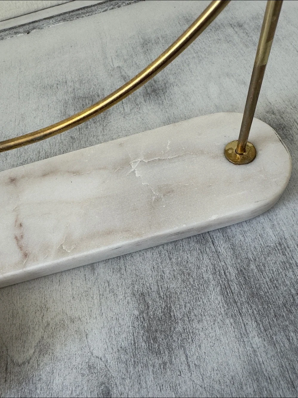 Willow & Riley Gold Tone Metal Earring Display Stand W Marble base